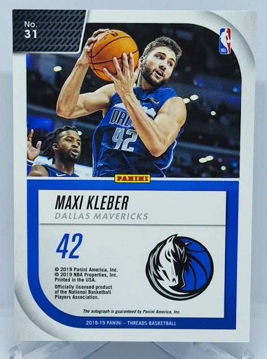 2018-19 Panini Threads Signage AU Maxi Kleber Dallas Mavericks 07/25 #31