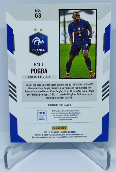 2021-22 Panini Score FIFA Red Laser Paul Pogba France #63