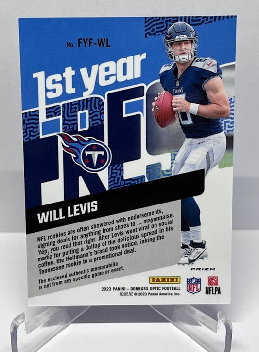 2023 Panini Donruss Optic 1st Year Fresh Blue Hyper Prizm RC Will Levis