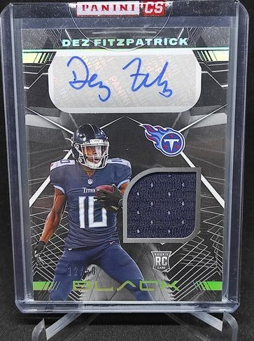 2021 Panini Black AU Jersey RC Dez Fitzpatrick Titans 12/50