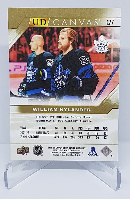 2022-23 Upper Deck Canvas William Nylander Maple Leafs