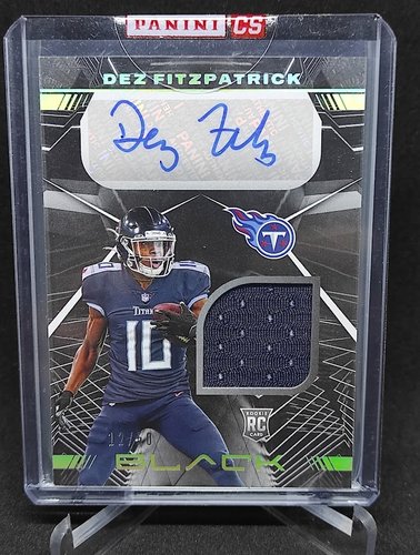 2021 Panini Black AU Jersey RC Dez Fitzpatrick Titans 12/50