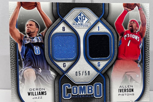 2009-10 Upper Deck SP Game Used Combo Materials Iverson Williams 05/50
