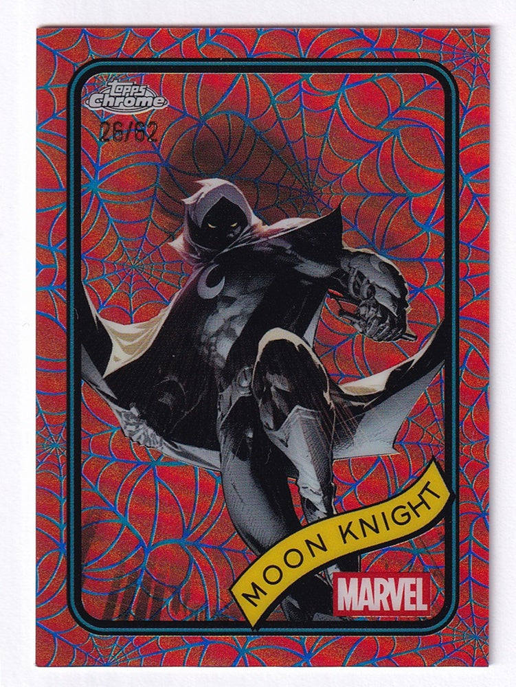 2025 Topps Chrome Marvel Red Blue Spider Web Moon Knight 26/62 #98 *7