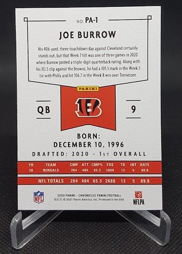 2020 Panini Chronicles PINK RC Joe Burrow Bengals