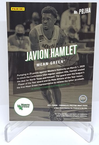 2021 Panini Chronicles Pestige Bonus Shots AU RC Javion Hamlet