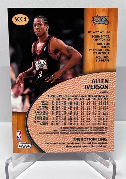 2000 Topps Chrome Stadium Club Allen Iverson 76ers #SCC4