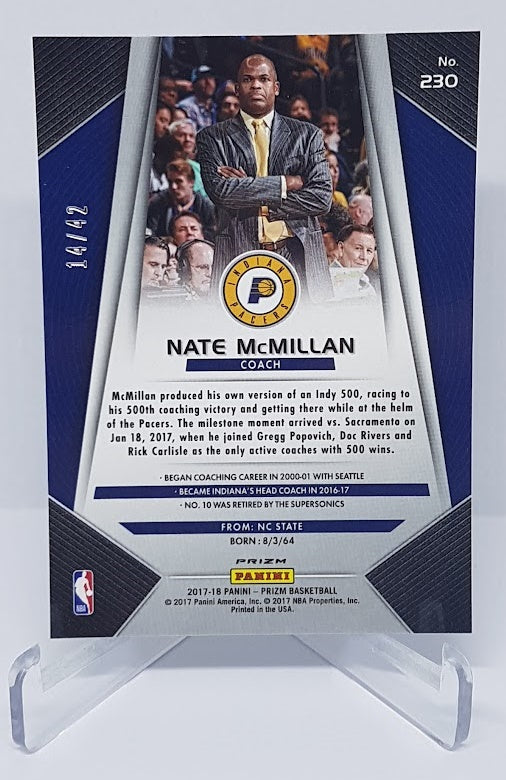2017-18 Panini Prizm Pink Pulsar Nate McMillan Pacers 14/42 #230