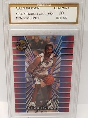 1996 Topps Stadium Club RC Allen Iverson 76ers #54 GEM Mint 10
