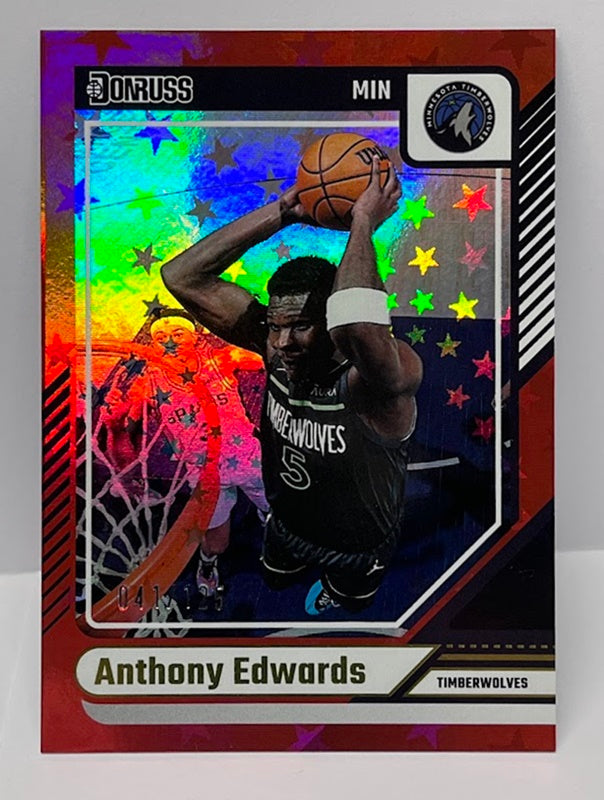 2024-25 Panini Donruss Red Stars Anthony Edwards Timberwolves 041/125 #165 *6