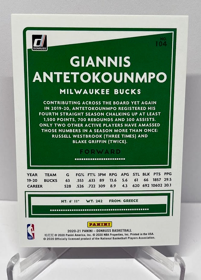 2020-21 Panini Donruss Giannis Antetokounmpo Bucks 135/199 #104