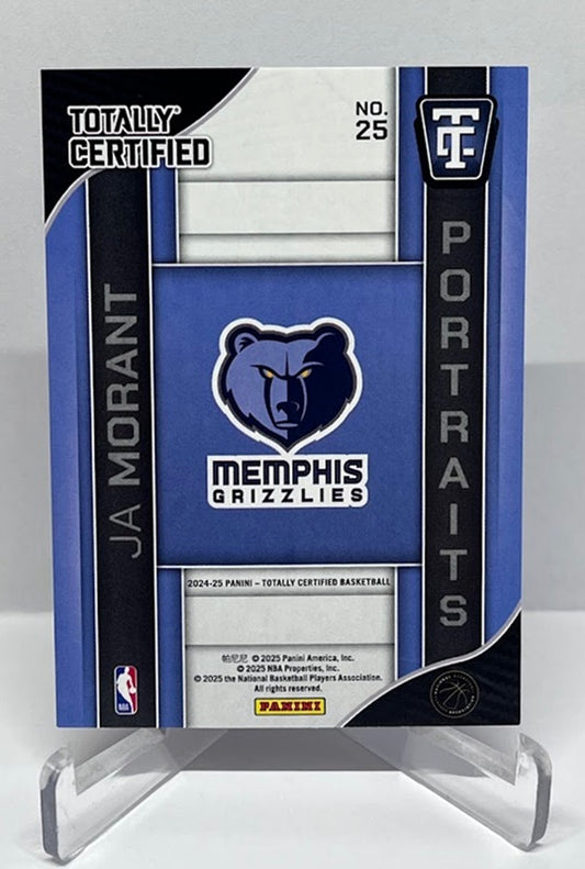 2025 Panini Totally Certified Portraits Ja Morant Memphis Grizzlies #25
