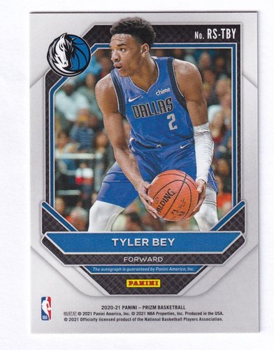 2020-21 Panini Prizm Rookie Signatures RC Tyler Bey Mavericks