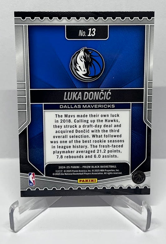 2024-25 Panini Prizm Black Luck of the Lottery Luka Doncic Mavericks #13