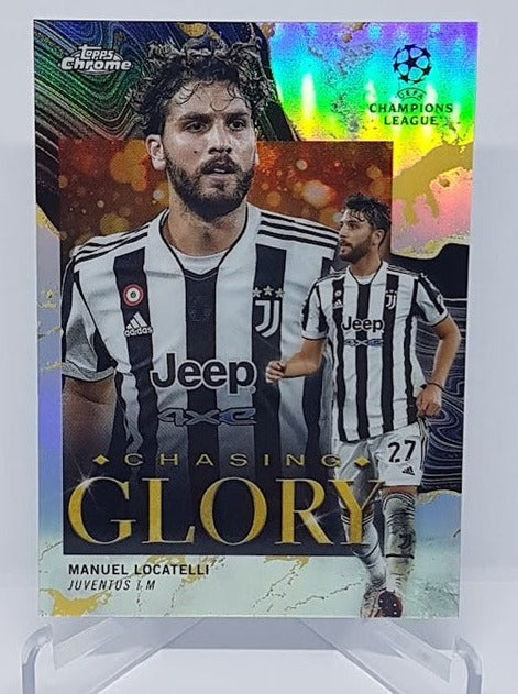 2022 Topps Chrome Champions League Chasing Glory Manuel Locatelli Juventus