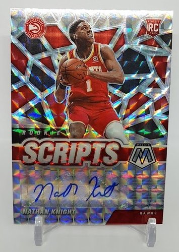 2020-21 Panini Mosaic Rookie Scripts RC Nathan Knight Hawks