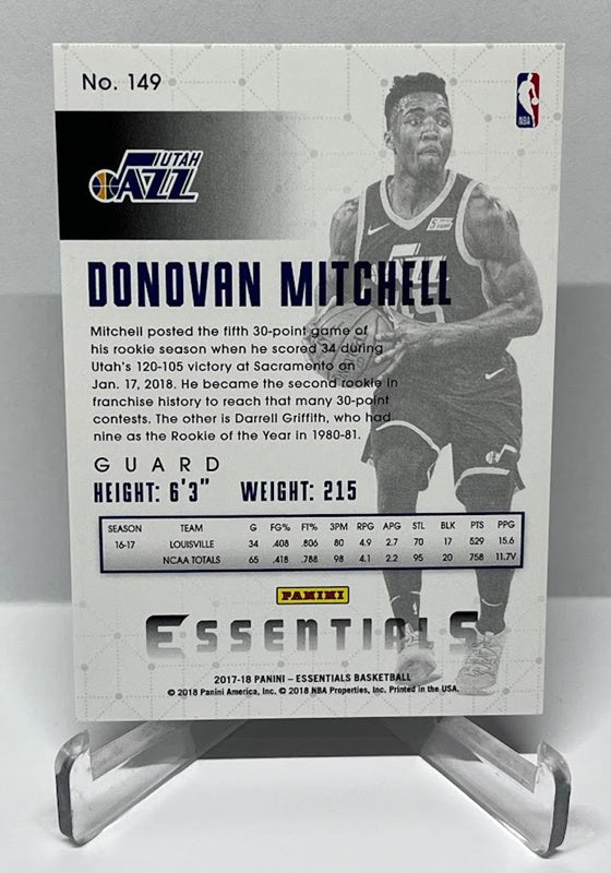 2017-18 Panini Essentials Green RC Donovan Mitchell Utah Jazz #149
