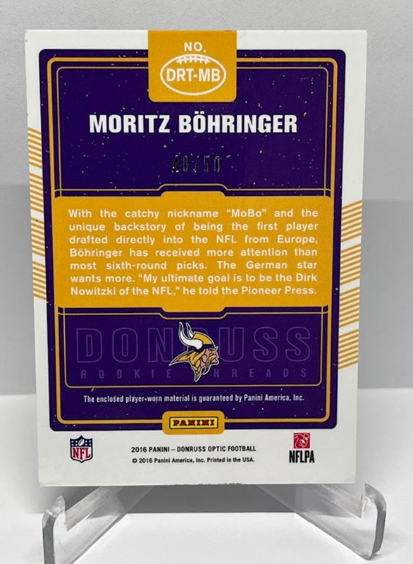 2016 Panini Donruss Optic Rookie Threads Prime Moritz Böhringer Vikings 48/50