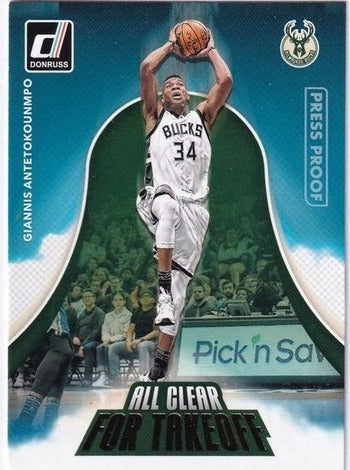 2017-18 Panini Donruss Press Proof Giannis Antetokounmpo Bucks #4