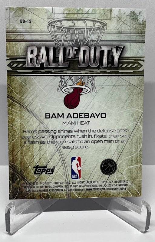 2025-26 Topps Chrome Ball Of Duty Bam Adebayo Miami Heat