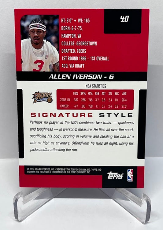 2004 Topps Bowman Signature Allen Iverson Philadelphia 76ers #40