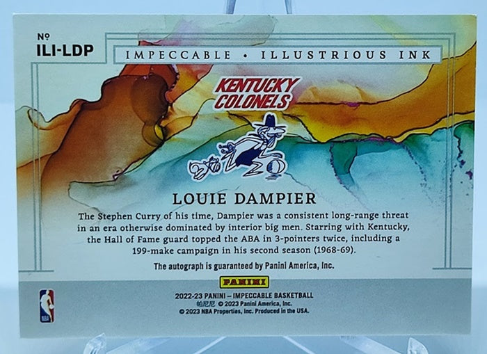 2022-23 Panini Impeccable Illustrious INK Louie Dampier Kentucky 16/99