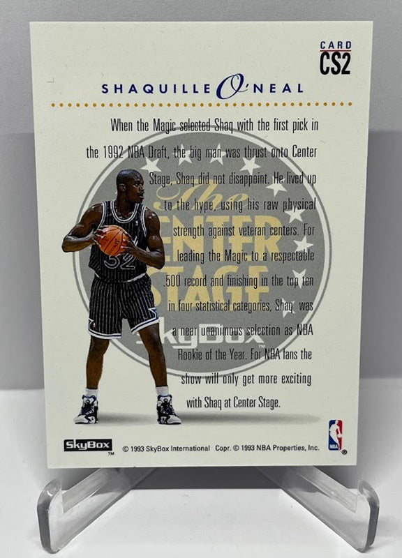 1993 Skybox International Center Stage Shaquille O'Neal Orlando Magic