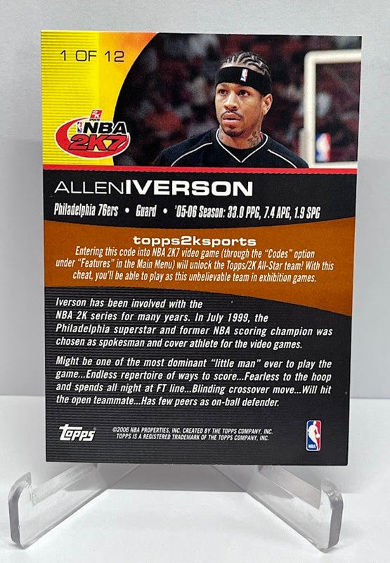 2006 Topps NBA 2K All Stars Allen Iverson Philadelphia 76ers #1