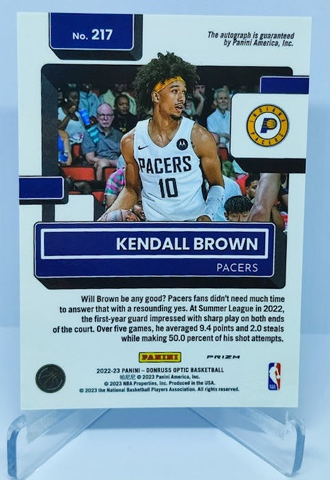 2022-23 Panini Donruss Optic Prizm Rated Rookie Kendall Brown Pacers #217