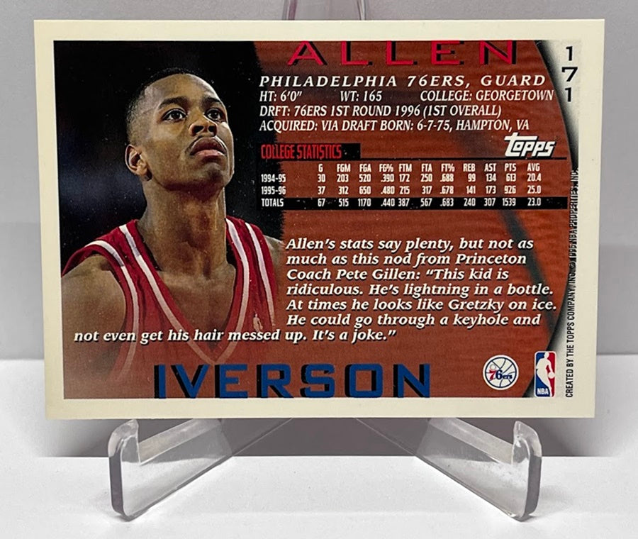 1996 Topps RC Allen Iverson Philadelphia 76ers #171