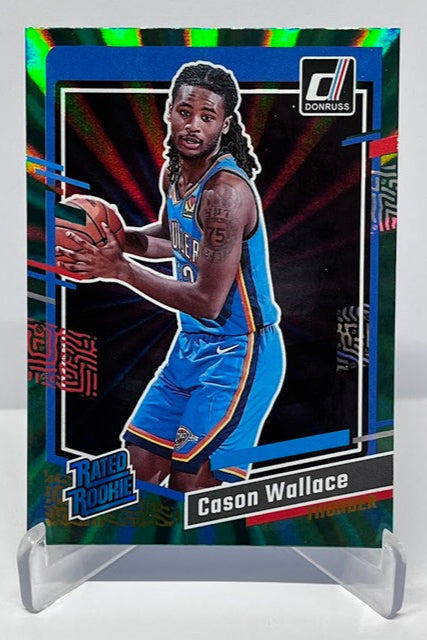 2023-24 Panini Donruss Green Laser Rated Rookie Cason Wallace OKC #231