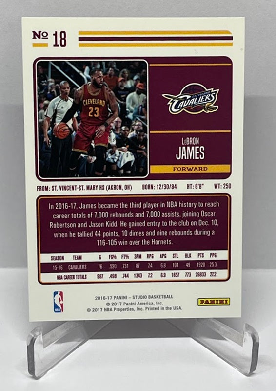 2016-17 Panini Studio LeBron James Cleveland Cavaliers #18