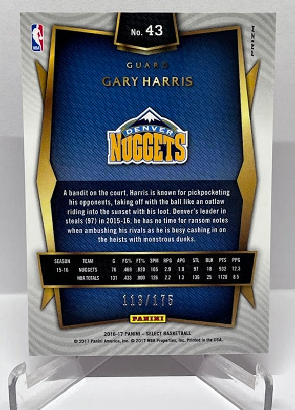 2016-17 Panini Select Prizm Gary Harris Denver Nuggets 113/175 #43