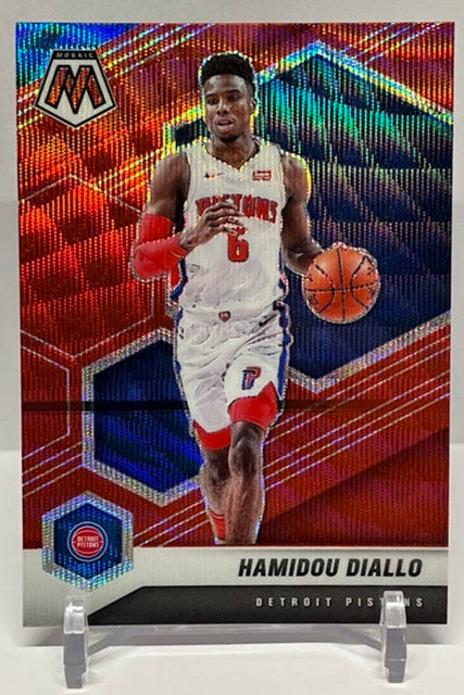 2020-21 Panini Mosaic Red Wave Prizm Hamidou Diallo Pistons #145
