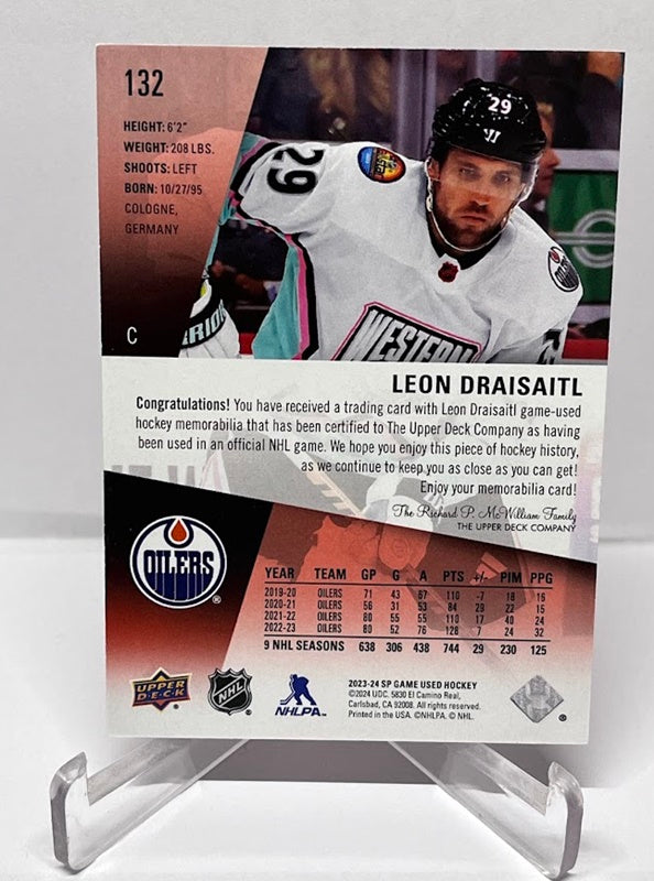 2023-24 Upper Deck SP Game Used Edition Jersey All-Star Leon Draisaitl Oilers
