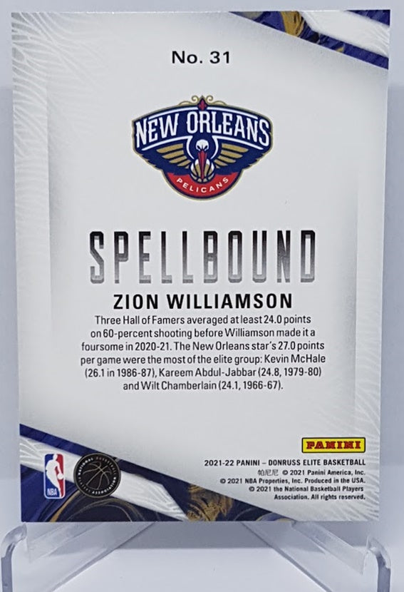 2021-22 Panini Donruss Elite Spellbound WILLIAMSON Complete Set