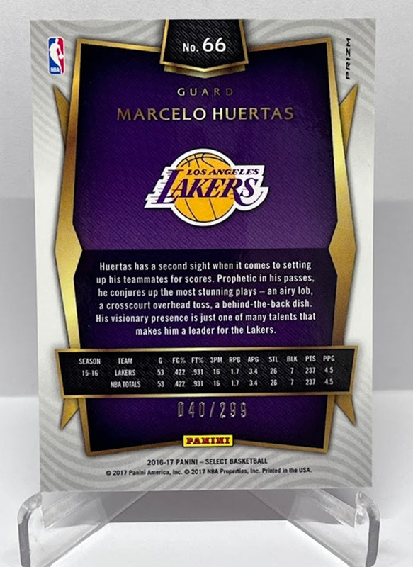 2016-17 Panini Select Prizm Marcelo Huertas Lakers 040/299 #66