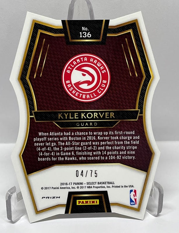 2016-17 Panini Select Prizm Kyle Korver Atlanta Hawks 04/75 #136