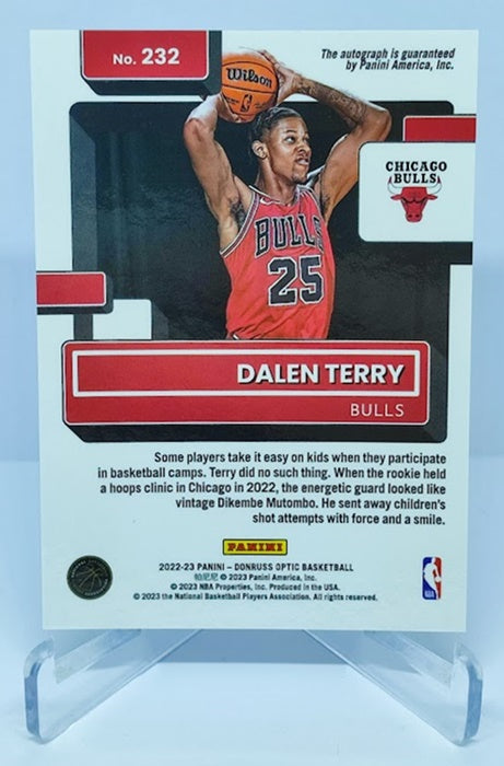 2022-23 Panini Donruss Optic Rated Rookie AU on Card Dalen Terry Bulls #232