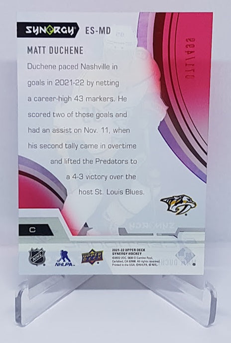 2021-22 Upper Deck Synergy Acetate Exceptional Matt Duchene Predators 071/499