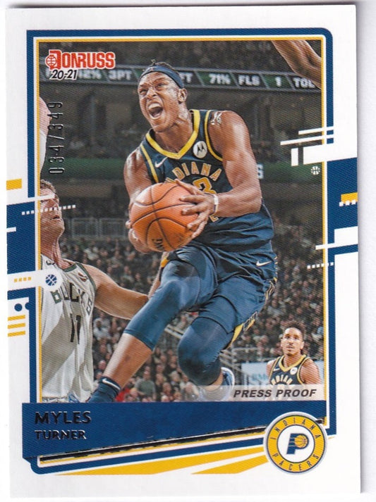 2020-21 Panini Donruss Press Proof Myles Turner Pacers 034/349 #172