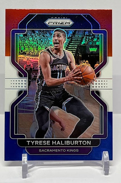 2021-22 Panini Prizm Red White Blue Prizm Tyrese Haliburton Kings #196