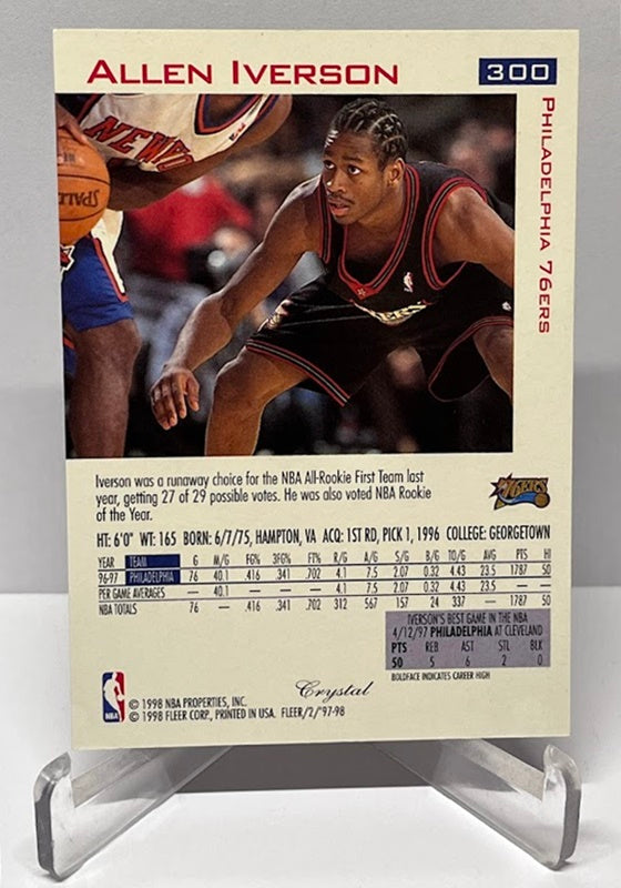 1997-98 Fleer Traditions Crystal ROY Allen Iverson Philadelphia 76ers #300