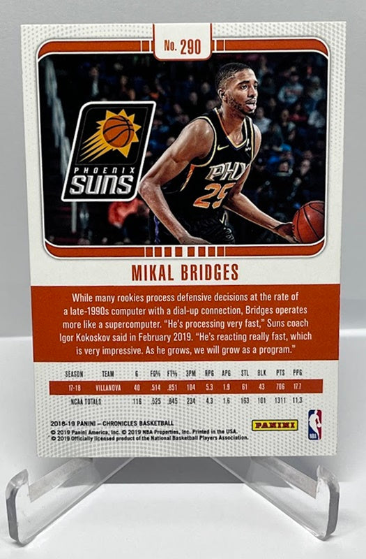 2018-19 Panini Chronicles Studio RC Mikal Bridges Phoenix Suns #290