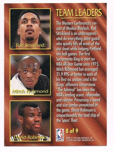 9 Card Lot 1995 Fleer Team Leaders Set 1-9