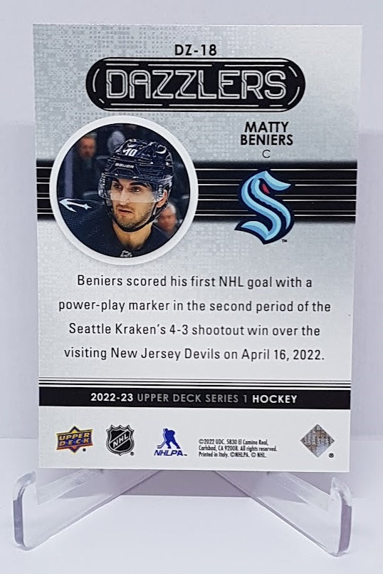 2022-23 Upper Deck Dazzlers Red Matty Beniers Kraken