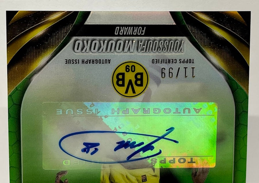2023-24 Topps Chrome UEFA Green AU Youssoufa Moukoko BVB 11/99
