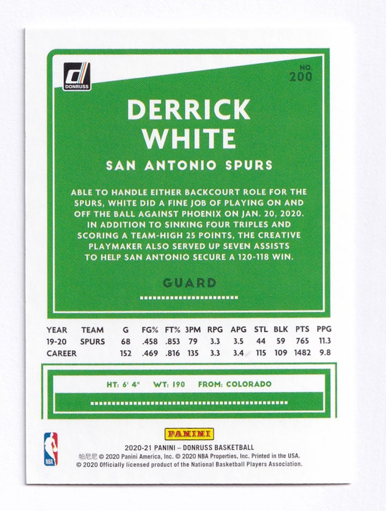 2020-21 Panini Donross Press Proof Derrick White Spurs 187/349 #200