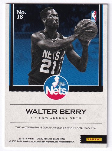 2016-17 Panini Grand Reserve Walter Berry Nets 01/10 #18