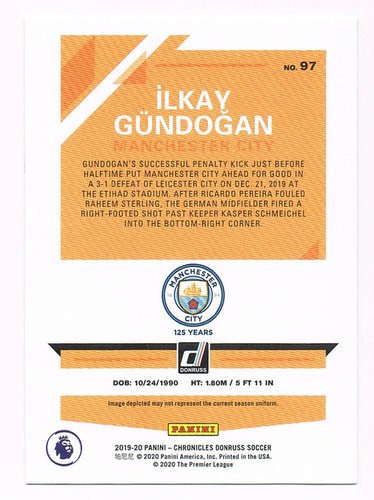 2019-20 Panini Chronicles Donruss Ilkay Gündogan Manchester